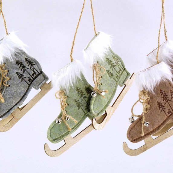 Filz Schlittschuhe grau