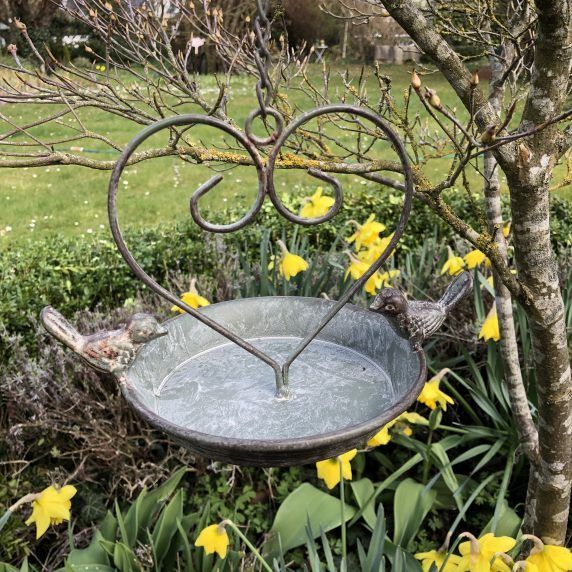 Vogeltränke Vogelbad aus Metall