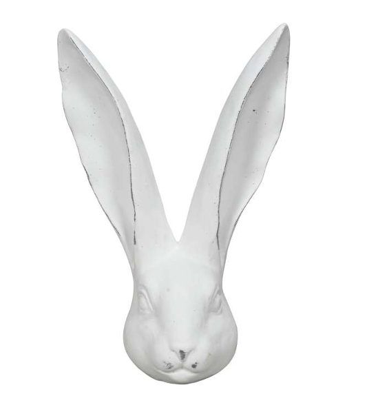 Hasenkopf aus Polyresin weiß
