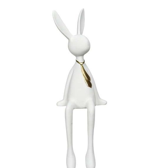 Hase als Kantenhocker weiß