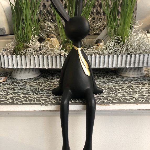 Hasenfigur Kantenhocker schwarz