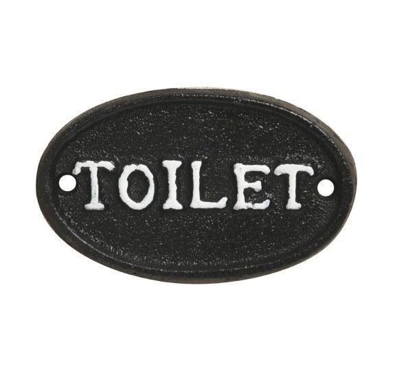 Türschild Toilet aus Gusseisen