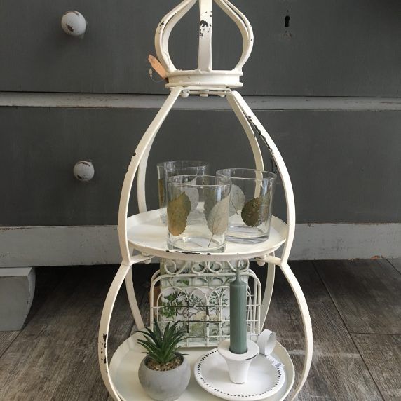 Etagere aus Metall zweistöckig