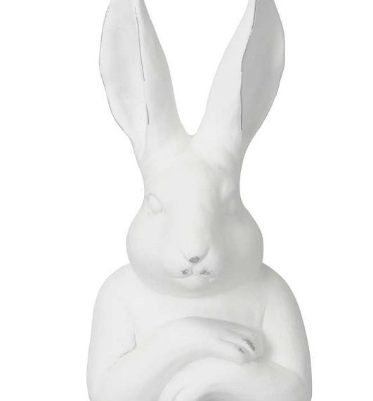 Hase aus Polyresin weiß