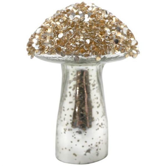 Pilz aus Glas silber-braun