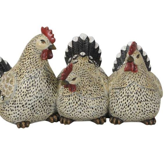 Hühner aus Polyresin
