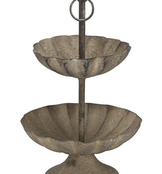 Etagere zweistöckig aus Eisen, braun