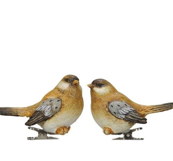 Vogel mit Clip aus Polyresin