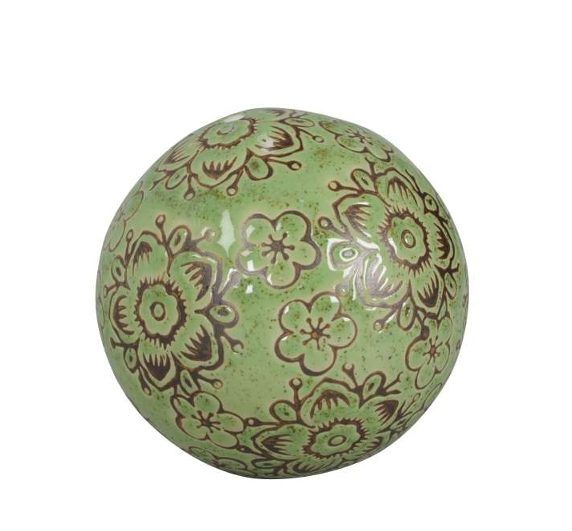 Schwimmkugel aus Porzellan grün