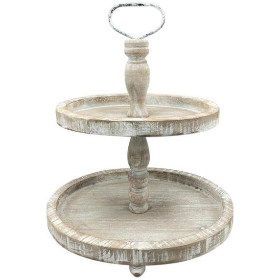 Etagere aus Holz und Metall 50 cm hoch